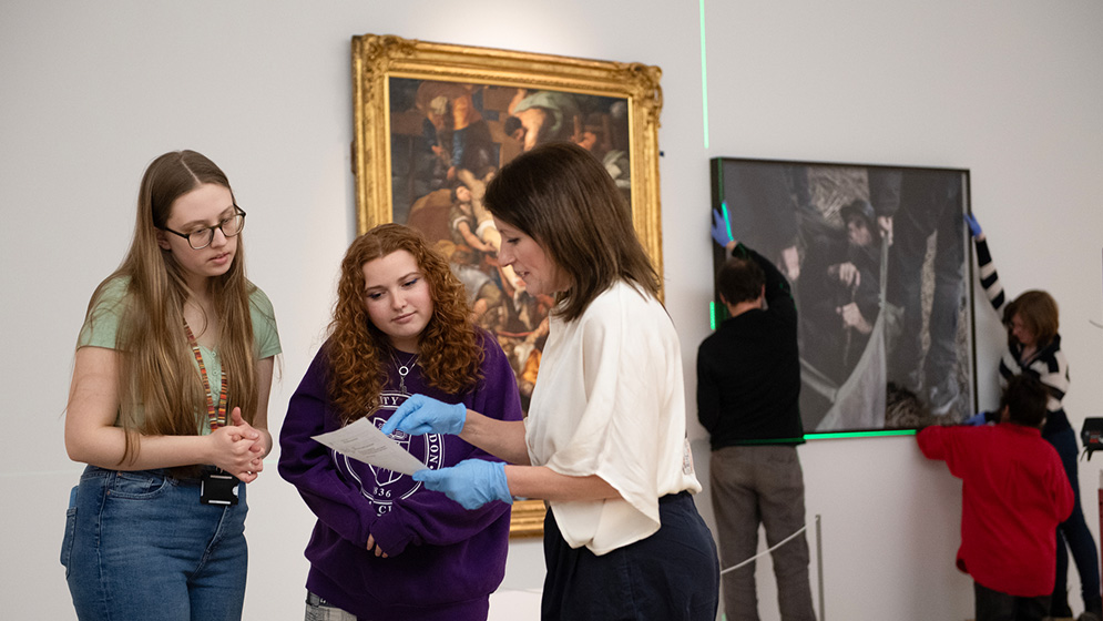 Students planning an exhibition